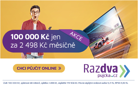 Razdva půjčka 100 000 Kč se splátkou 2 498 Kč a s úrokem 9,21 % plus dárek pro všechny